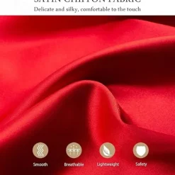 Wedding Bridal Satin Chiffon Evening Scarve for Women Silky Solid Color Shawl Wraps Stole For Weddings Bridal Bridesmaids Proms Parties