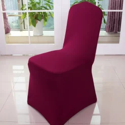 Wedding Chair Covers Spandex Banquet Chair Covers Slipcove Flat Front Stretch Spandex Chair Covers for Wedding Banquet Dining Party Decorations