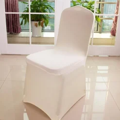 Wedding Chair Covers Spandex Banquet Chair Covers Slipcove Flat Front Stretch Spandex Chair Covers for Wedding Banquet Dining Party Decorations