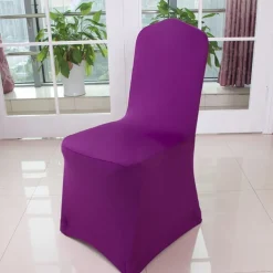 Wedding Chair Covers Spandex Banquet Chair Covers Slipcove Flat Front Stretch Spandex Chair Covers for Wedding Banquet Dining Party Decorations