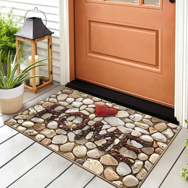 Wedding Cobblestone Home Doormat Kitchen Mat Floor Mat Non-Slip Area Rug Oil Proof Rug Indoor Outdoor Mat Bedroom Decor Bathroom Mat Entrance Rug