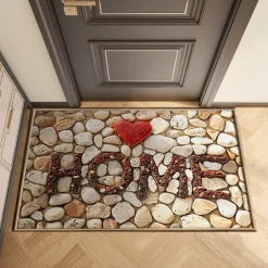 Wedding Cobblestone Home Doormat Kitchen Mat Floor Mat Non-Slip Area Rug Oil Proof Rug Indoor Outdoor Mat Bedroom Decor Bathroom Mat Entrance Rug