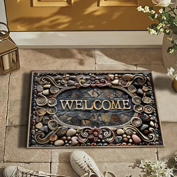 Wedding Cobblestone Home Doormat Kitchen Mat Floor Mat Non-Slip Area Rug Oil Proof Rug Indoor Outdoor Mat Bedroom Decor Bathroom Mat Entrance Rug