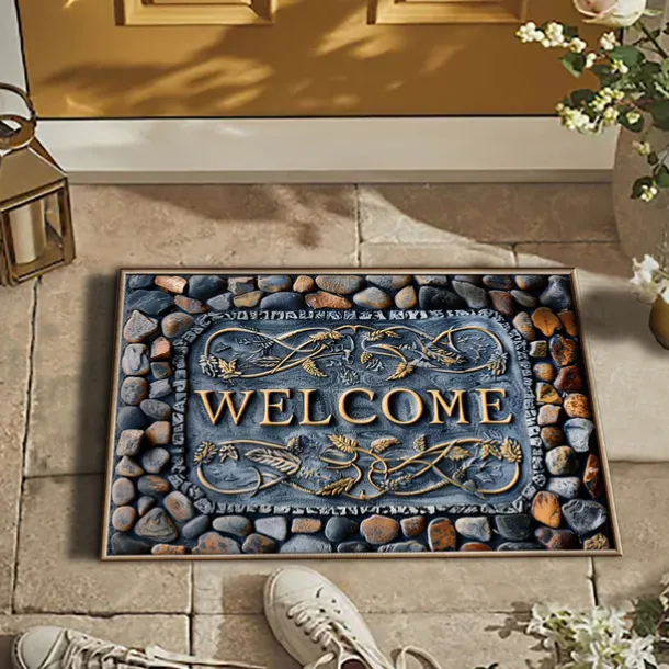Wedding Cobblestone Home Doormat Kitchen Mat Floor Mat Non-Slip Area Rug Oil Proof Rug Indoor Outdoor Mat Bedroom Decor Bathroom Mat Entrance Rug