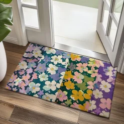 Wedding Colorful Flowers Doormat v Non-Slip Oil Proof Rug Indoor Outdoor Mat Bedroom Decor Bathroom Mat Entrance Rug