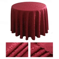 Wedding Decor Tablecloth Red Round Table Cloth Cover for Hotel Restrant Dining,Table Cloth for Harvest, Xmas Holiday, Winter, and Parties
