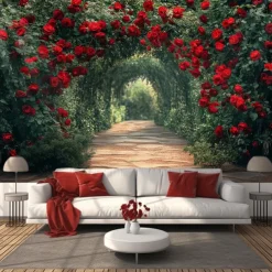 Wedding Decorations Backdrop Photograph Wall Hanging Large Tapestry Art Mural Decor Blanket Curtain Home Bedroom Living Room Decoration Window View Roses