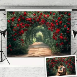 Wedding Decorations Backdrop Photograph Wall Hanging Large Tapestry Art Mural Decor Blanket Curtain Home Bedroom Living Room Decoration Window View Roses