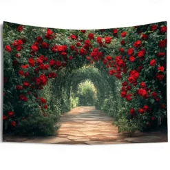 Wedding Decorations Backdrop Photograph Wall Hanging Large Tapestry Art Mural Decor Blanket Curtain Home Bedroom Living Room Decoration Window View Roses