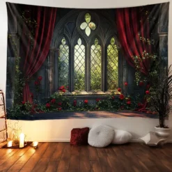 Wedding Decorations Backdrop Photograph Wall Hanging Large Tapestry Art Mural Decor Blanket Curtain Home Bedroom Living Room Decoration Window View Roses