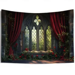Wedding Decorations Backdrop Photograph Wall Hanging Large Tapestry Art Mural Decor Blanket Curtain Home Bedroom Living Room Decoration Window View Roses