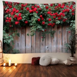 Wedding Decorations Backdrop Photograph Wall Hanging Large Tapestry Art Mural Decor Blanket Curtain Home Bedroom Living Room Decoration Window View Roses