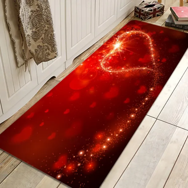 Wedding Heart Area Rug Kitchen Mat Non-Slip Oil Proof Floor Mat Rug Indoor Outdoor Mat Bedroom Decor Bathroom Mat Entrance Rug Door Mat