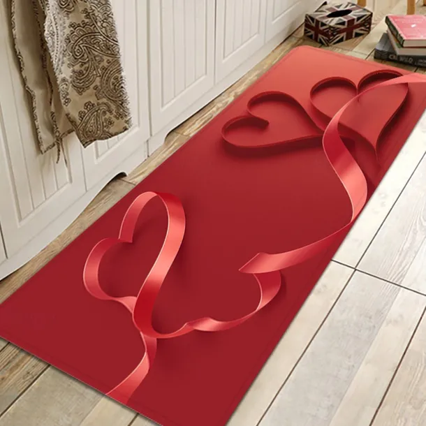 Wedding Heart Area Rug Kitchen Mat Non-Slip Oil Proof Floor Mat Rug Indoor Outdoor Mat Bedroom Decor Bathroom Mat Entrance Rug Door Mat