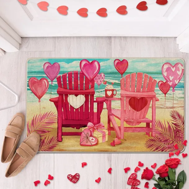 Wedding Heart Doormat Kitchen Mat Floor Mat Non-Slip Area Rug Oil Proof Rug Indoor Outdoor Mat Bedroom Decor Bathroom Mat Entrance Rug