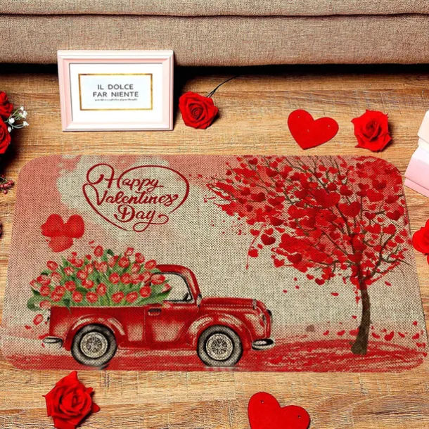 Wedding Heart Doormat Kitchen Mat Floor Mat Non-Slip Area Rug Oil Proof Rug Indoor Outdoor Mat Bedroom Decor Bathroom Mat Entrance Rug