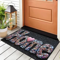 Wedding Love Cobblestone Doormat Kitchen Mat Floor Mat Non-Slip Area Rug Oil Proof Rug Indoor Outdoor Mat Bedroom Decor Bathroom Mat Entrance Rug
