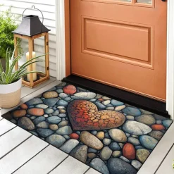 Wedding Love Cobblestone Doormat Kitchen Mat Floor Mat Non-Slip Area Rug Oil Proof Rug Indoor Outdoor Mat Bedroom Decor Bathroom Mat Entrance Rug