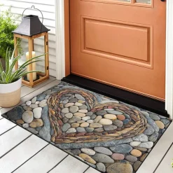 Wedding Love Cobblestone Doormat Kitchen Mat Floor Mat Non-Slip Area Rug Oil Proof Rug Indoor Outdoor Mat Bedroom Decor Bathroom Mat Entrance Rug
