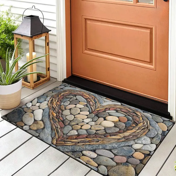 Wedding Love Cobblestone Doormat Kitchen Mat Floor Mat Non-Slip Area Rug Oil Proof Rug Indoor Outdoor Mat Bedroom Decor Bathroom Mat Entrance Rug