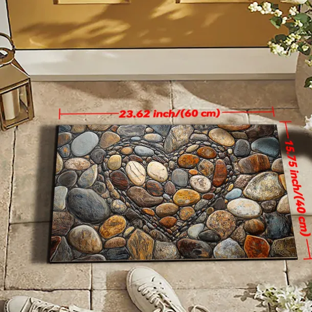 Wedding Love Cobblestone Doormat Kitchen Mat Floor Mat Non-Slip Area Rug Oil Proof Rug Indoor Outdoor Mat Bedroom Decor Bathroom Mat Entrance Rug