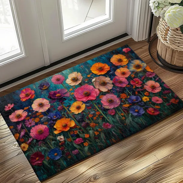 Wedding Oil Painting Flowers Doormat Non-Slip Oil Proof Rug Indoor Outdoor Mat Bedroom Decor Bathroom Mat Entrance Rug Door Mat