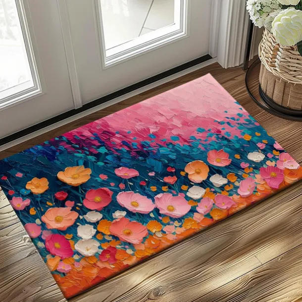 Wedding Oil Painting Flowers Doormat Non-Slip Oil Proof Rug Indoor Outdoor Mat Bedroom Decor Bathroom Mat Entrance Rug Door Mat