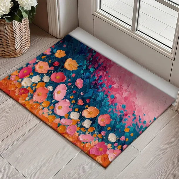 Wedding Oil Painting Flowers Doormat Non-Slip Oil Proof Rug Indoor Outdoor Mat Bedroom Decor Bathroom Mat Entrance Rug Door Mat