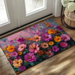 Wedding Oil Painting Flowers Doormat Non-Slip Oil Proof Rug Indoor Outdoor Mat Bedroom Decor Bathroom Mat Entrance Rug Door Mat