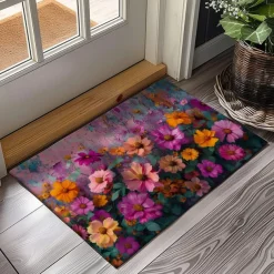 Wedding Oil Painting Flowers Doormat Non-Slip Oil Proof Rug Indoor Outdoor Mat Bedroom Decor Bathroom Mat Entrance Rug Door Mat