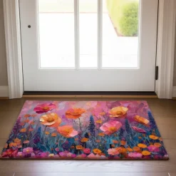 Wedding Oil Painting Flowers Doormat Non-Slip Oil Proof Rug Indoor Outdoor Mat Bedroom Decor Bathroom Mat Entrance Rug Door Mat