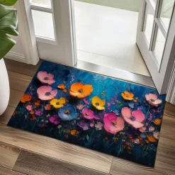 Wedding Oil Painting Flowers Doormat Non-Slip Oil Proof Rug Indoor Outdoor Mat Bedroom Decor Bathroom Mat Entrance Rug Door Mat