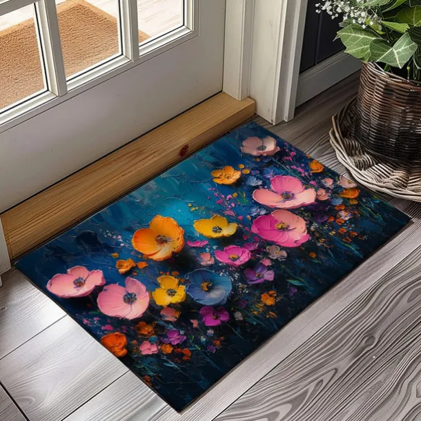 Wedding Oil Painting Flowers Doormat Non-Slip Oil Proof Rug Indoor Outdoor Mat Bedroom Decor Bathroom Mat Entrance Rug Door Mat