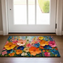 Wedding Oil Painting Flowers Doormat Non-Slip Oil Proof Rug Indoor Outdoor Mat Bedroom Decor Bathroom Mat Entrance Rug Door Mat