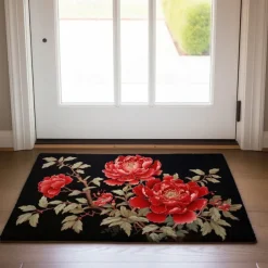 Wedding Vintage Rose Floral Doormat Floor Mats Washable Rugs Kitchen Mat Non-Slip Oil Proof Rug Indoor Outdoor Mat Bedroom Decor Bathroom Mat Entrance Rug