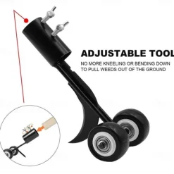 Weed Puller Tool with Wheels, Stand Up Weeding Tools for Garden Patio Backyard Lawn Sidewalk Driveways Weeds