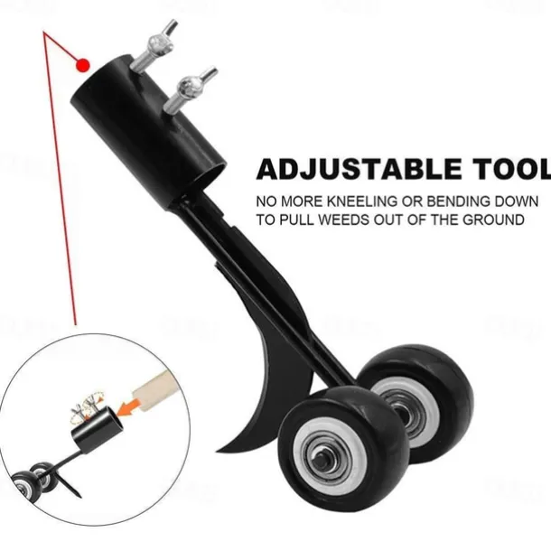 Weed Puller Tool with Wheels, Stand Up Weeding Tools for Garden Patio Backyard Lawn Sidewalk Driveways Weeds