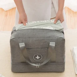 Weekender Bag Travel Duffel Bag with Shoe Compartment, Gym Bag with Wet Dry Separation for Women Men, Large Capacity Handheld Waterproof Travel Bag, Wet-Dry Separation for Beach and Gym