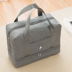 Weekender Bag Travel Duffel Bag with Shoe Compartment, Gym Bag with Wet Dry Separation for Women Men, Large Capacity Handheld Waterproof Travel Bag, Wet-Dry Separation for Beach and Gym