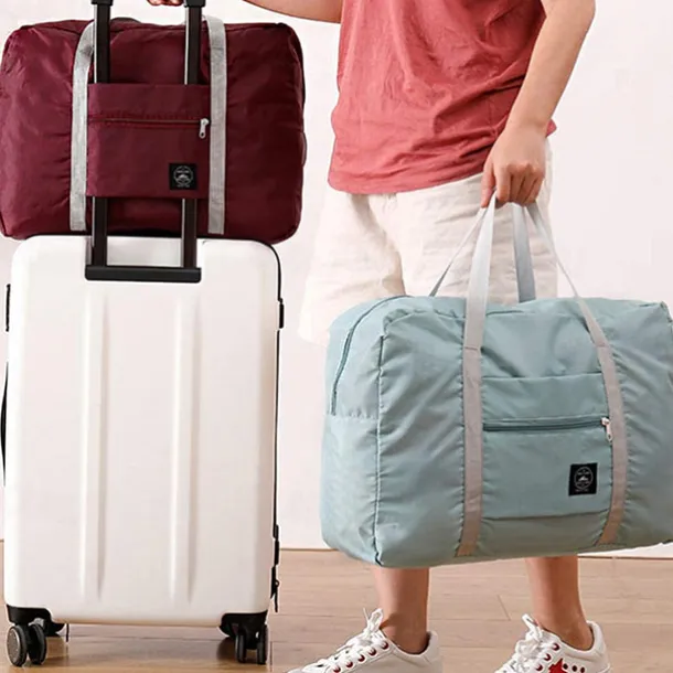 Weekender Bag Travel Duffel Bag with Shoe Compartment, Gym Bag with Wet Dry Separation for Women Men, Waterproof Foldable Oxford Travel Bag, Handheld Luggage for Outdoor and Packing