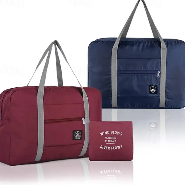 Weekender Bag Travel Duffel Bag with Shoe Compartment, Gym Bag with Wet Dry Separation for Women Men, Waterproof Foldable Oxford Travel Bag, Handheld Luggage for Outdoor and Packing