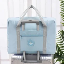 Weekender Bag Travel Duffel Bag with Shoe Compartment, Gym Bag with Wet Dry Separation for Women Men, Waterproof Foldable Travel Storage Bag with Handle, Trolley Bag for Luggage Organization