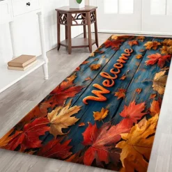 Welcome Flower Patterned Flannel Home Mats Can Be Used For Door Mats Sofa Mats Mattresses Bathroom Living Room Bedroom Mats Comfortable And Soft