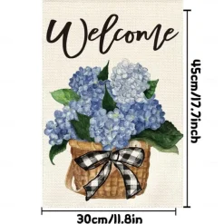 Welcome Spring Summer Garden Flag 12X18 Inch Polyester Fiber Flower Garden Flag Outdoor Home Courtyard