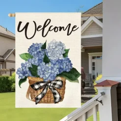 Welcome Spring Summer Garden Flag 12X18 Inch Polyester Fiber Flower Garden Flag Outdoor Home Courtyard