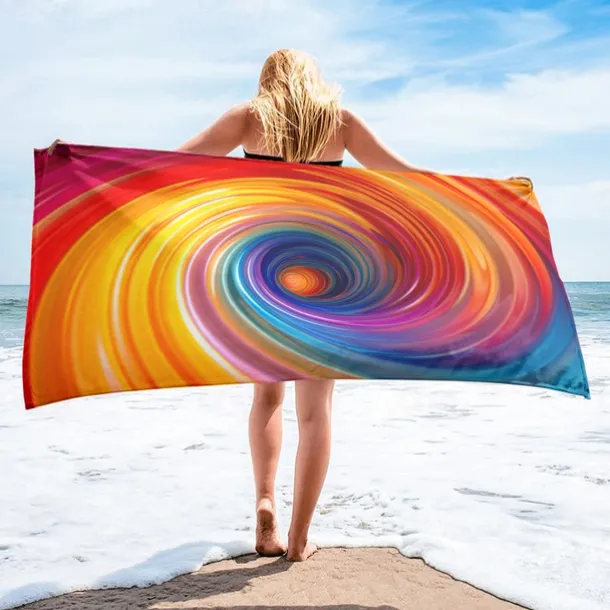 Whirlpool Beach Towel,Beach Towels for Travel, Quick Dry Towel for Swimmers Sand Proof Beach Towels for Women Men Girls Kids, Cool Pool Towels Beach Accessories Absorbent Towel