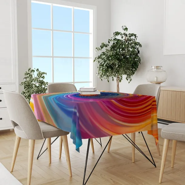 Whirlpool Print Rectangle Tablecloth Waterproof Rectangular Table Cloth for Kitchen Dining