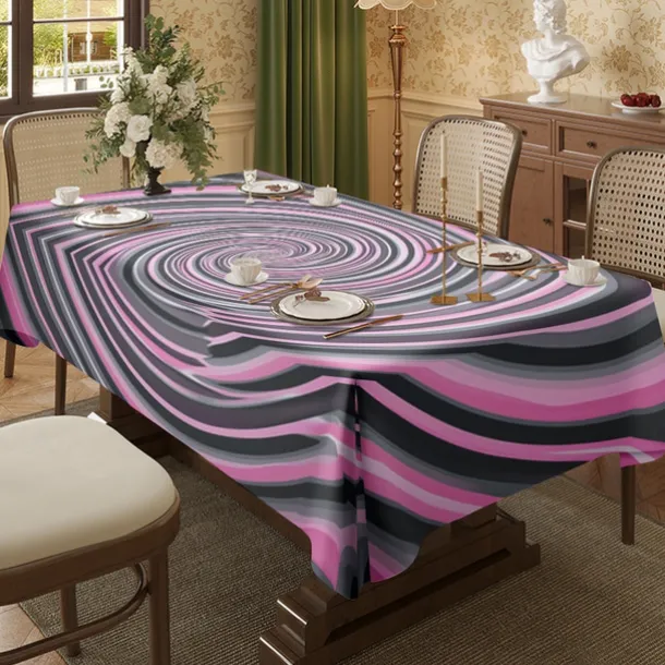Whirlpool Print Rectangle Tablecloth Waterproof Rectangular Table Cloth for Kitchen Dining