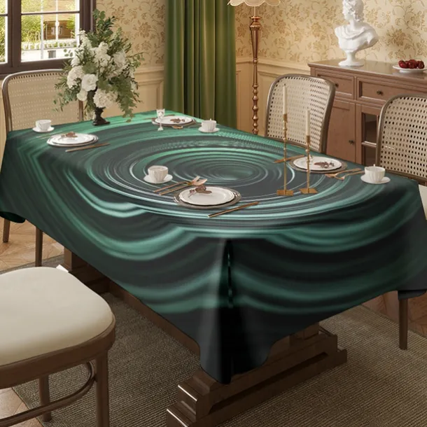 Whirlpool Print Rectangle Tablecloth Waterproof Rectangular Table Cloth for Kitchen Dining