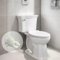 White Bear Toilet Bolt Caps Decorative & Durable Resin Cute Bolts Covers Set